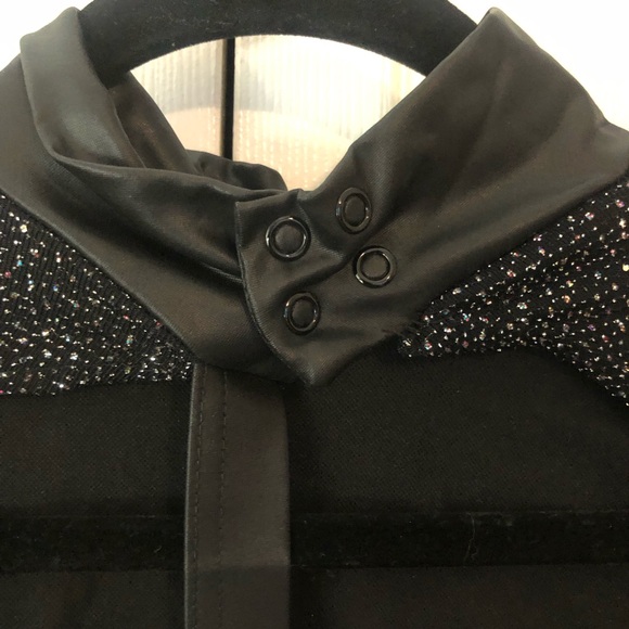 Weismann Black Sparkle Overskirt Leotard Bodysuit with Open Back - Adult Large - Picture 10 of 14